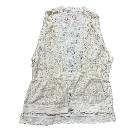 Bandolino Lace Crotchet Cardigan Sweater Romantic Preppy Sz 8 - Picture 12 of 16